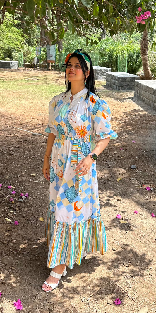 Frolic Long Dress with Belt