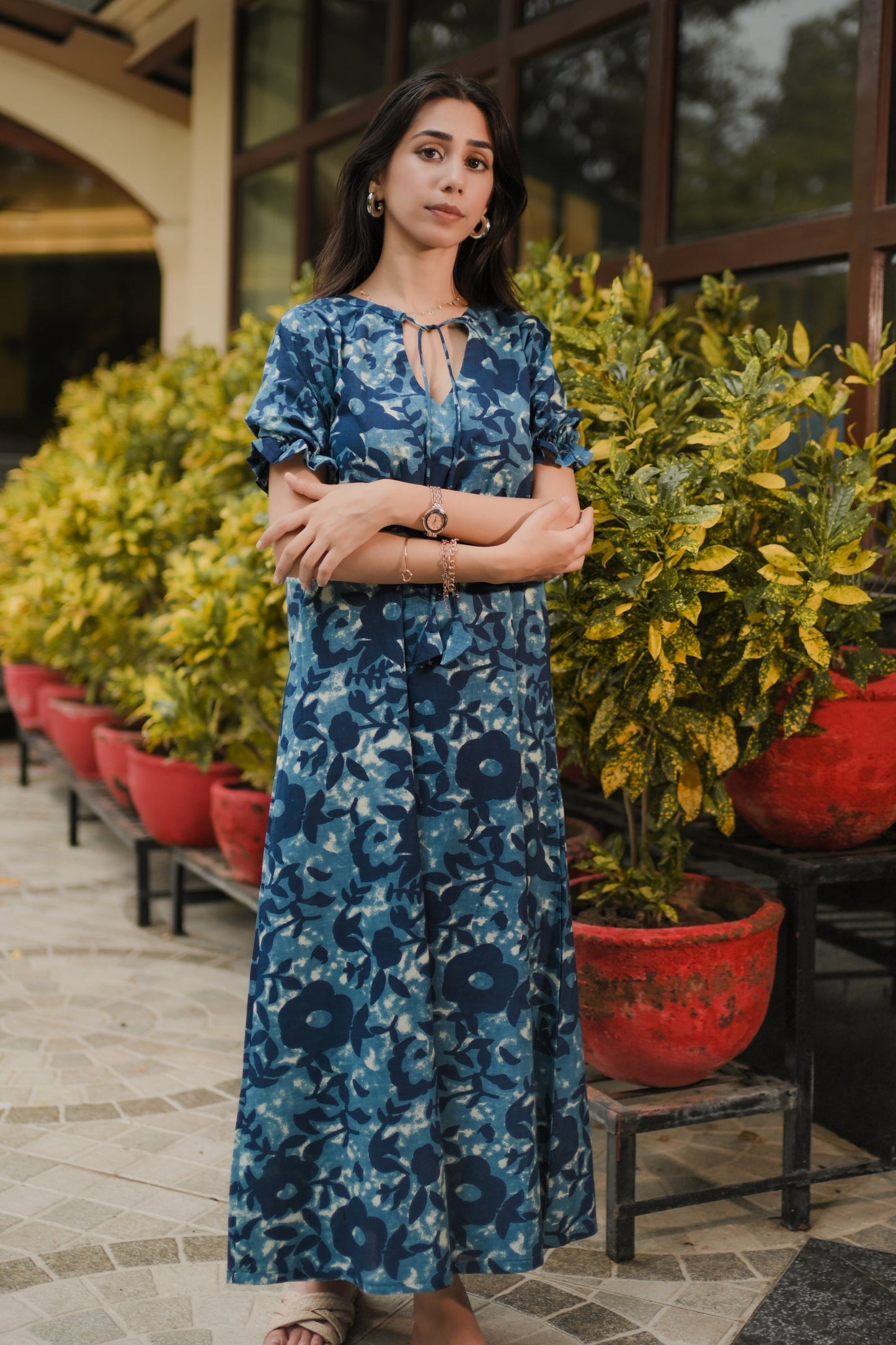 Ocean Breeze Petals Cotton Night Dress