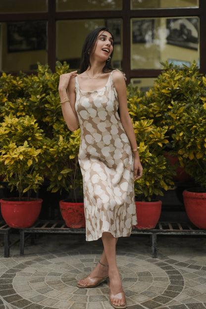 Heart & Haze Beige A-Line Dress