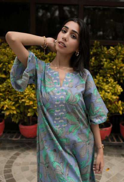 Misty Leaf Cotton Kafty