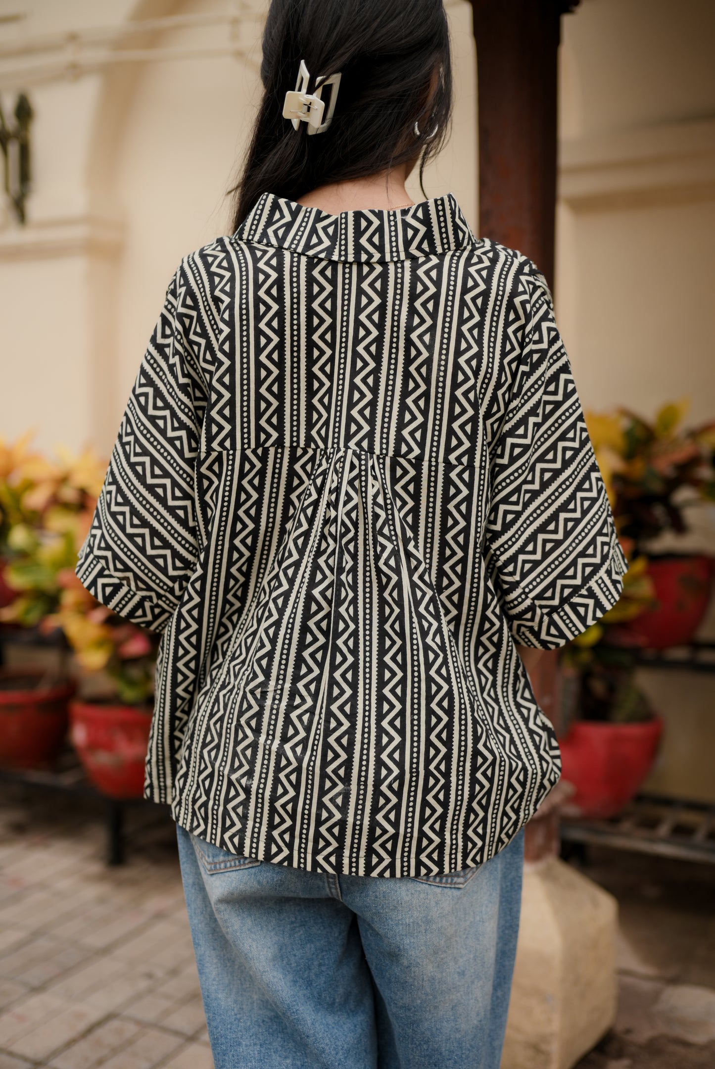 Geomatric Print Relaxed Shirt