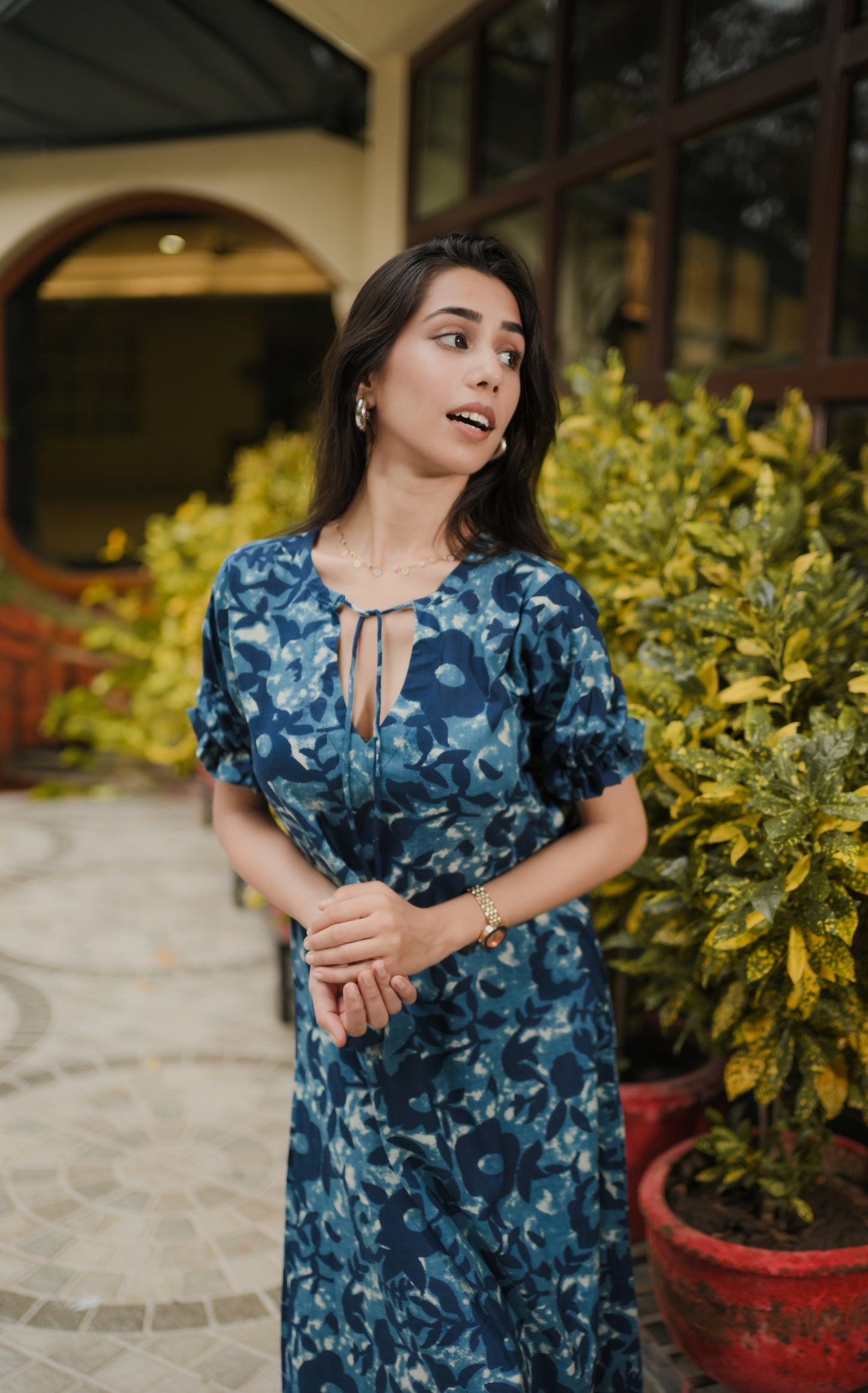 Ocean Breeze Petals Cotton Night Dress