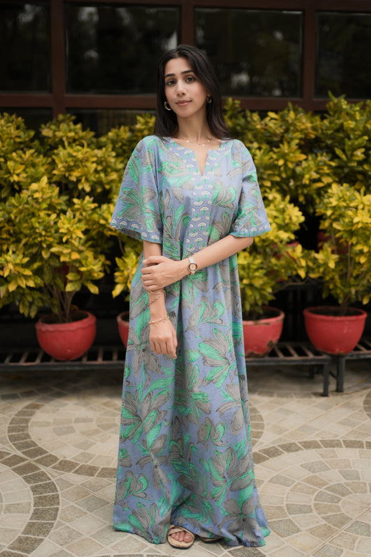 Misty Leaf Cotton Kafty