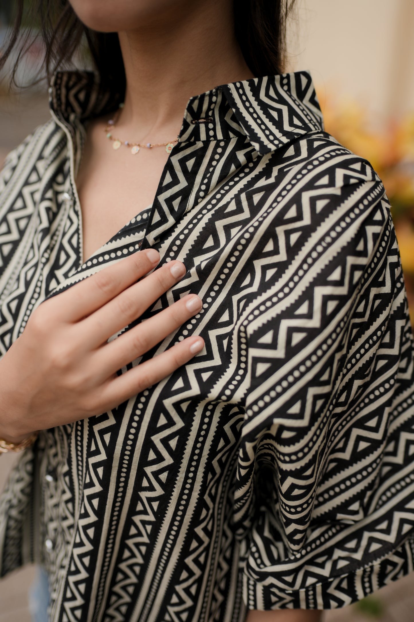 Geomatric Print Relaxed Shirt