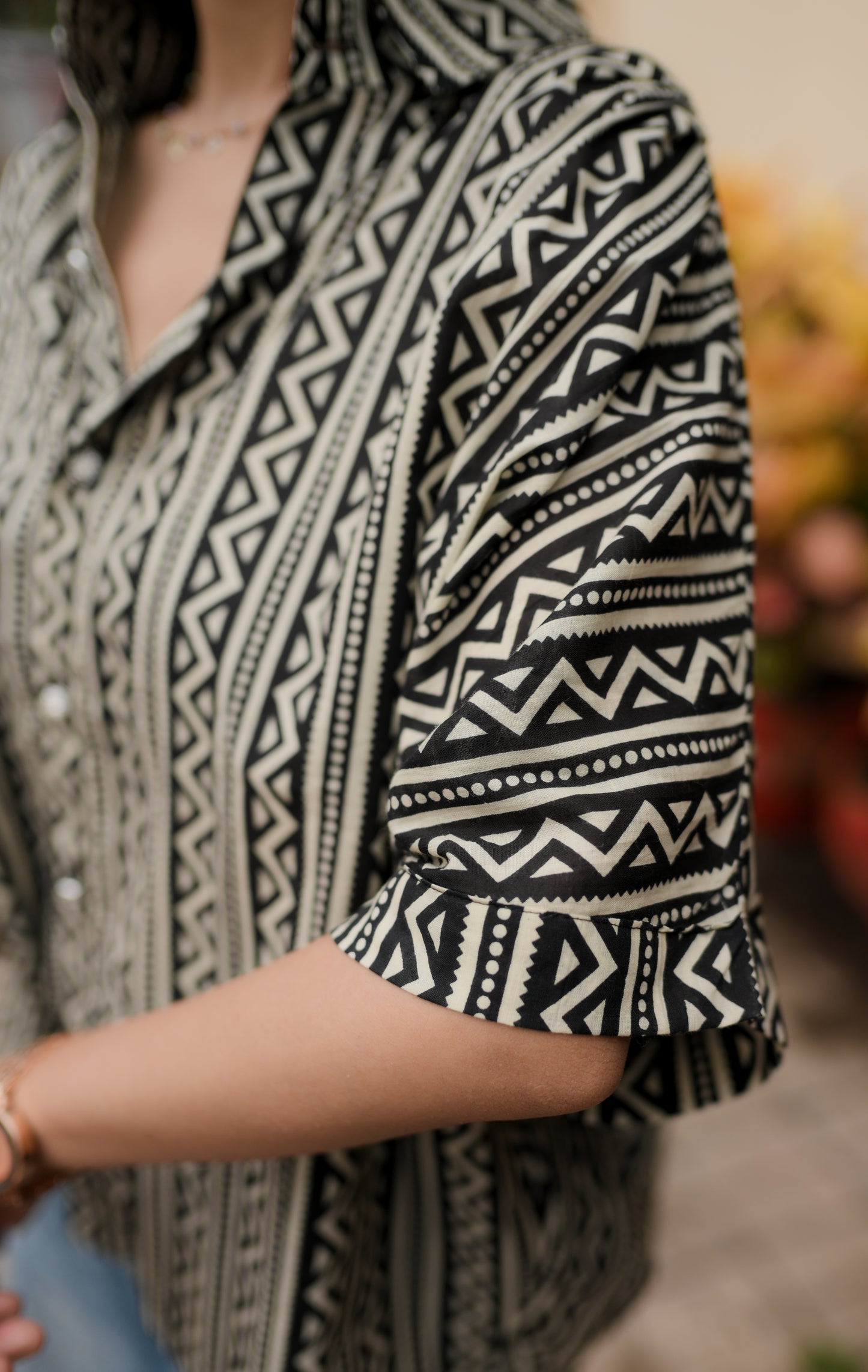 Geomatric Print Relaxed Shirt