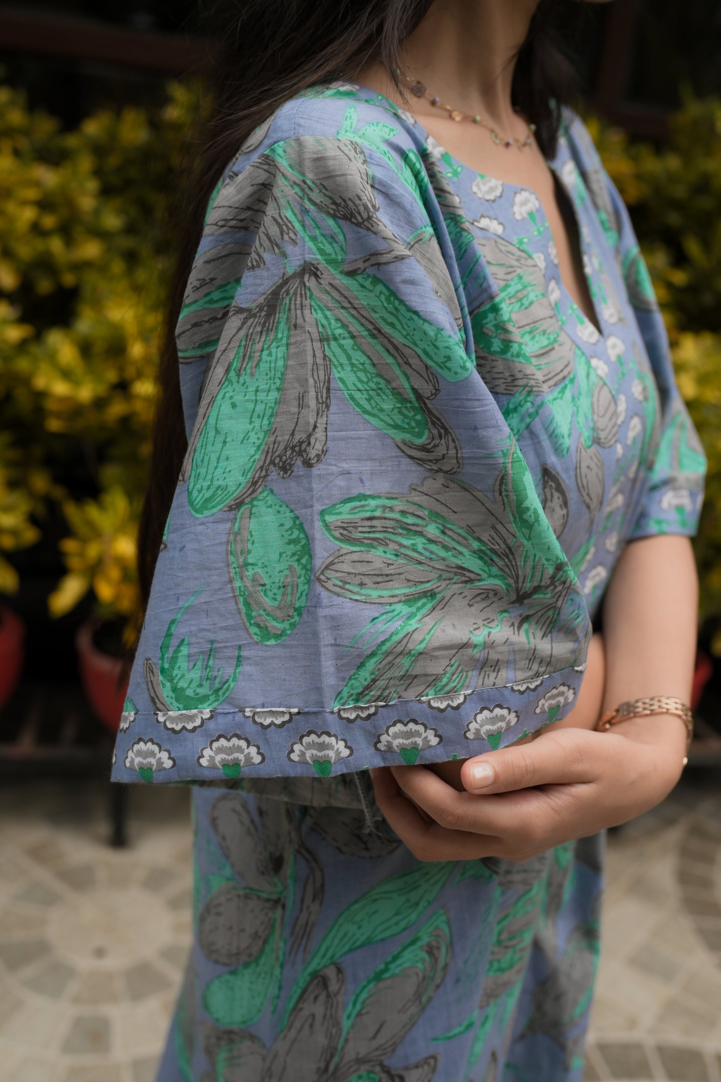 Misty Leaf Cotton Kafty