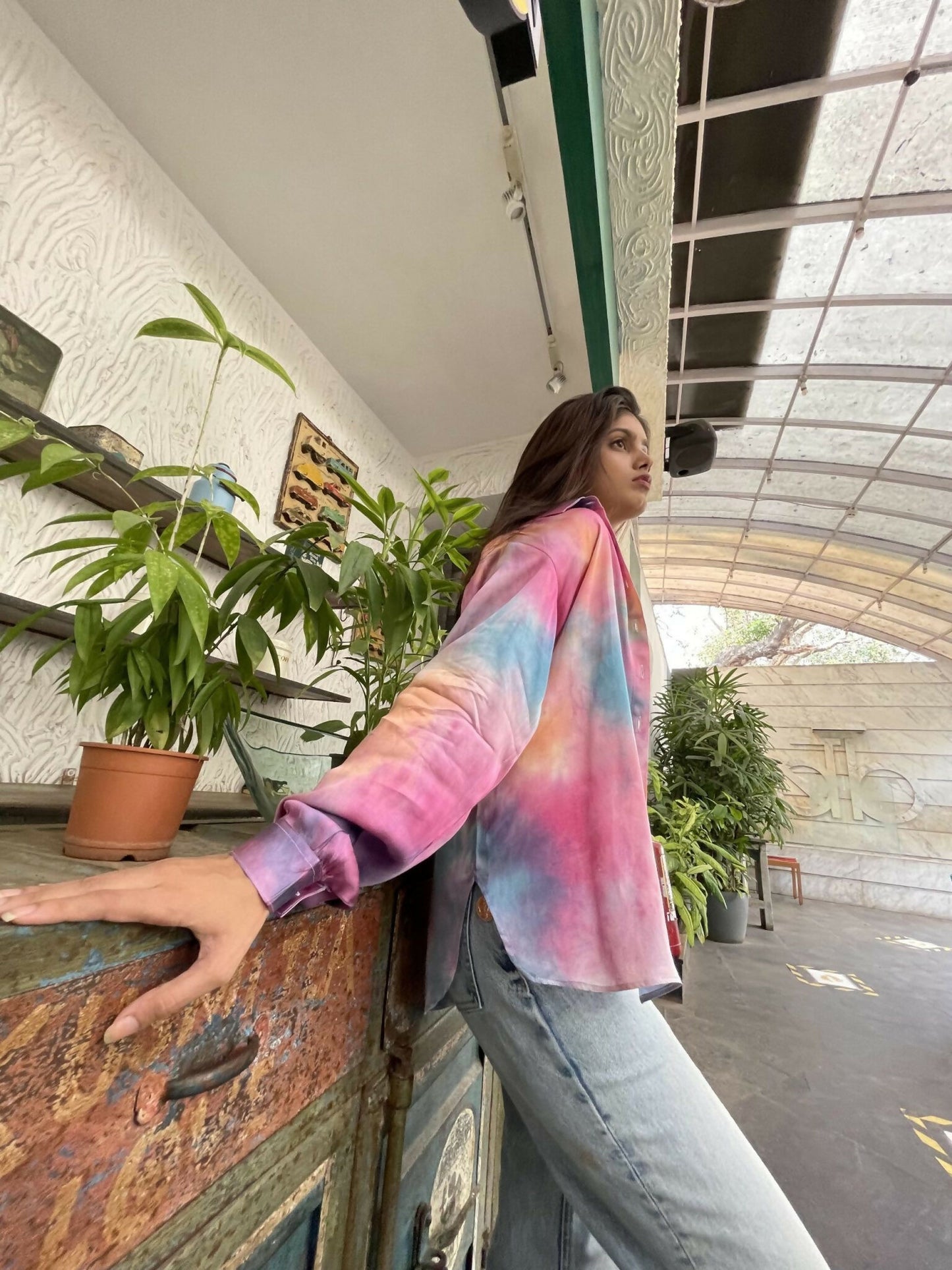 Pastel Chic Tie Dye Satin Shirt