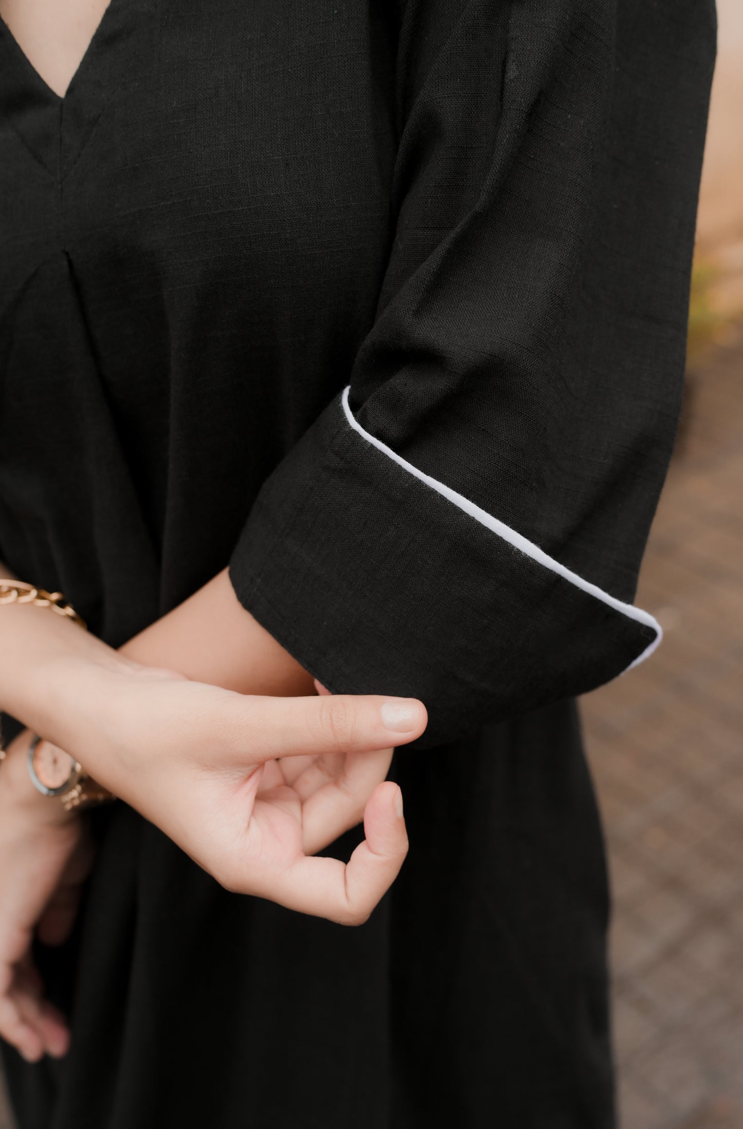 Bold Black Floral Embroidered Shirt Dress