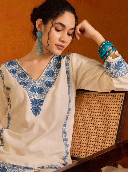 Alia Cotton Kashmiri Kurta Co-ord Set