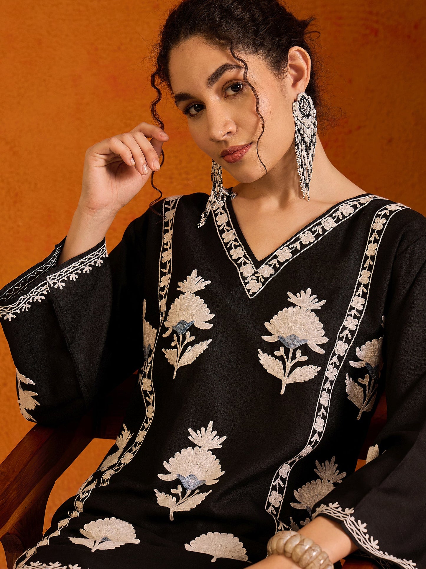 Aiza Cotton Kashmiri Kurta Co-ord Set