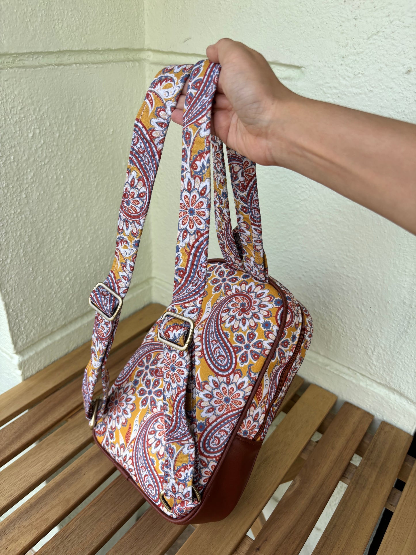 Amber Paisley Handcrafted Backpack