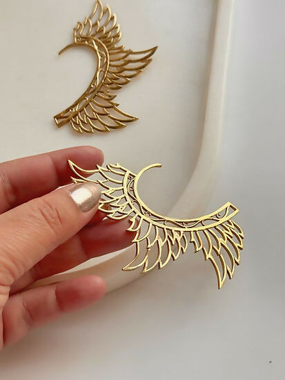 Angel Wings Brass Earcuffs