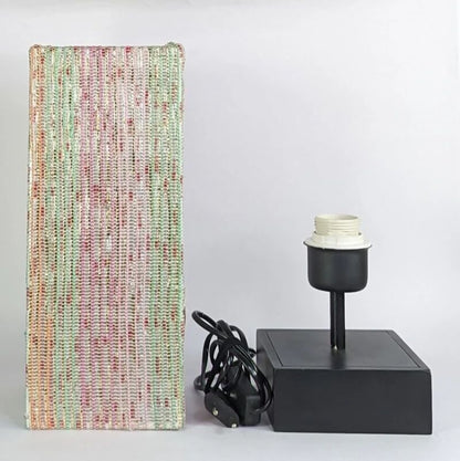 Upcycled Handwoven: Lumino on Wood Lamp