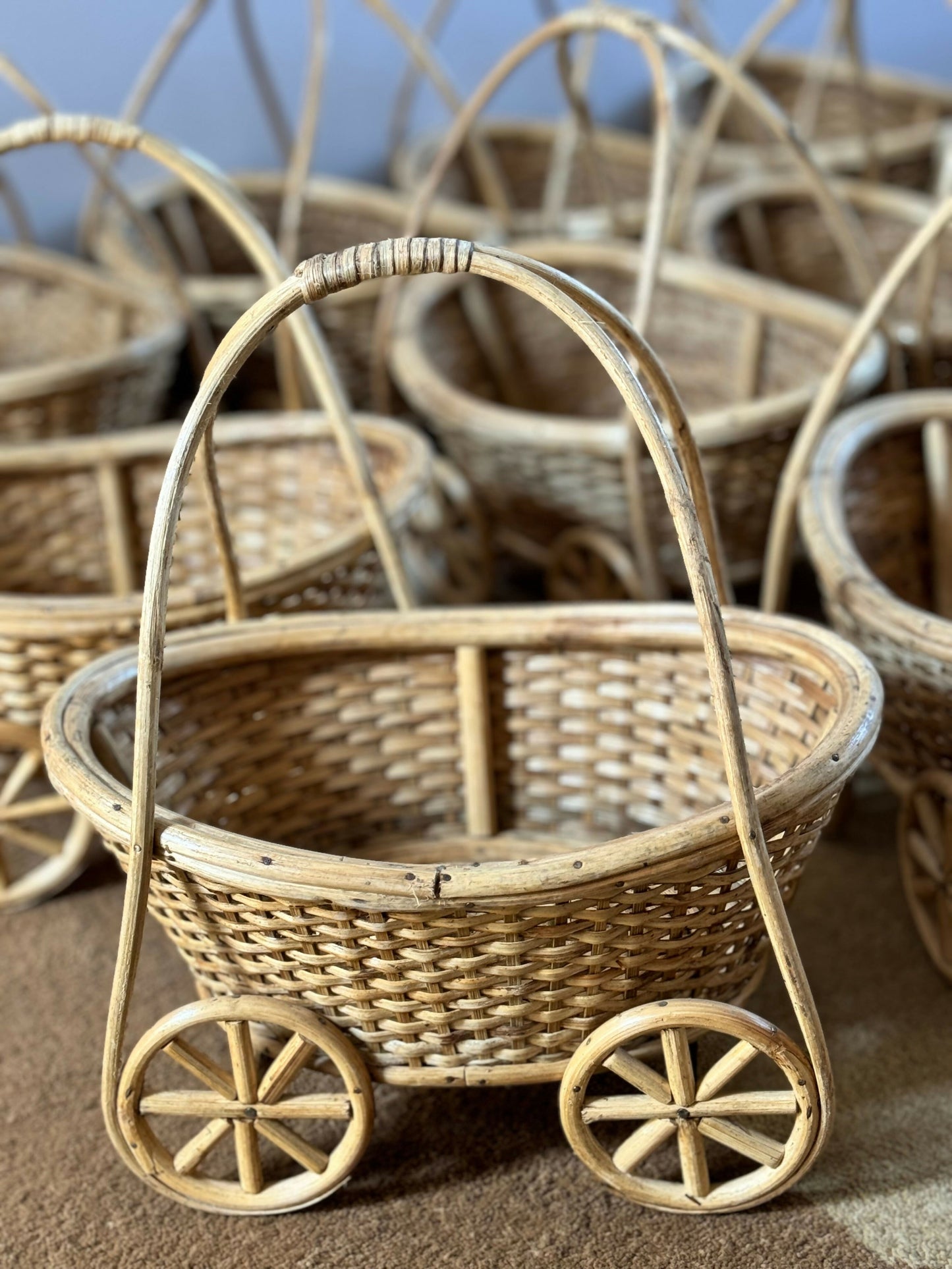 Cane Basket On Wheels