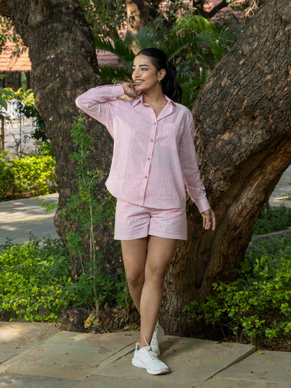 Pink Handblock Printed Coord Set