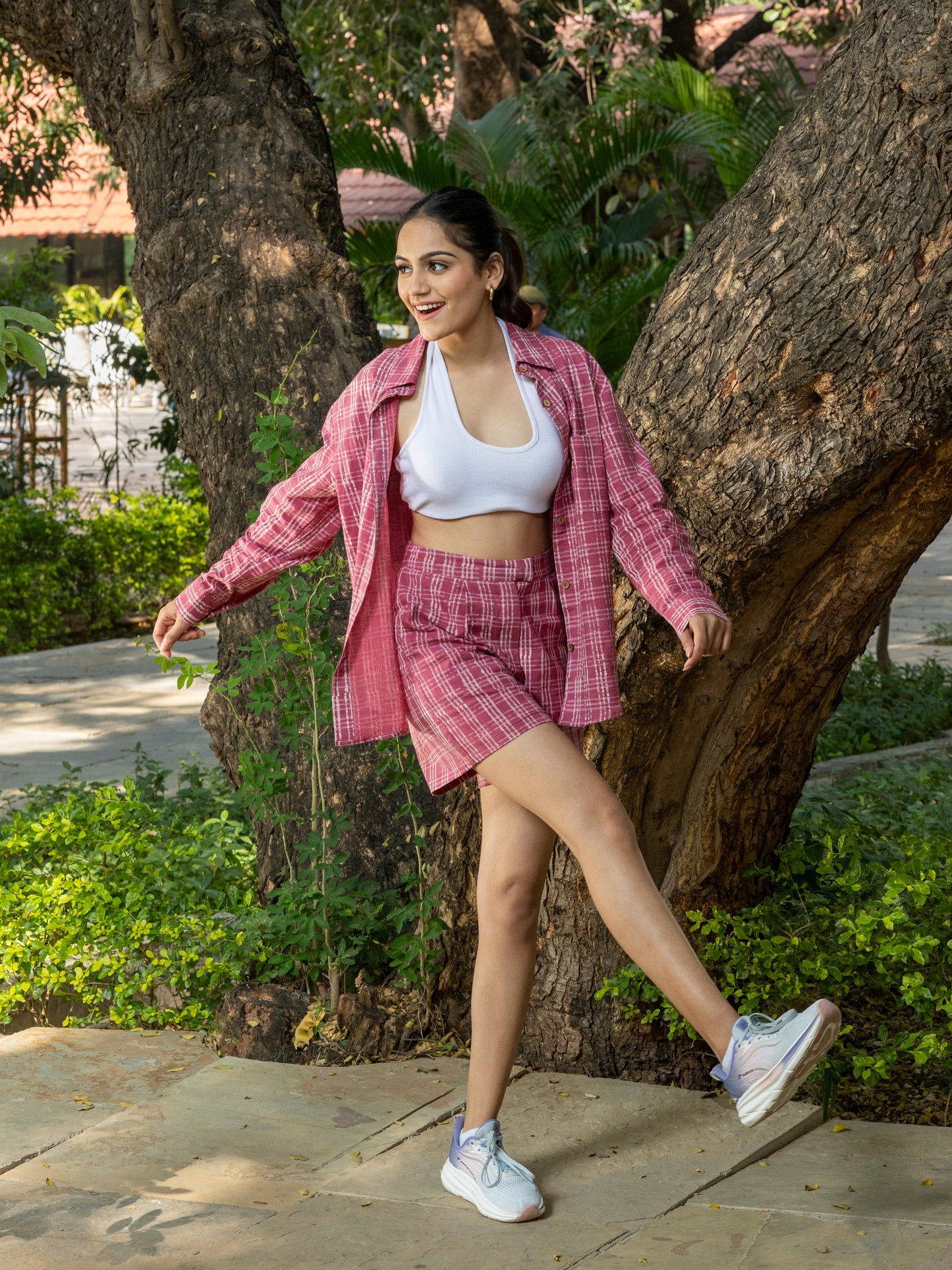 Mauve Handblock Printed Coord Set