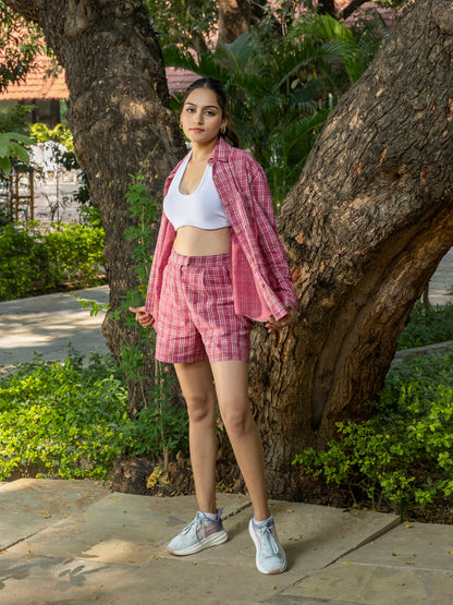 Mauve Handblock Printed Coord Set