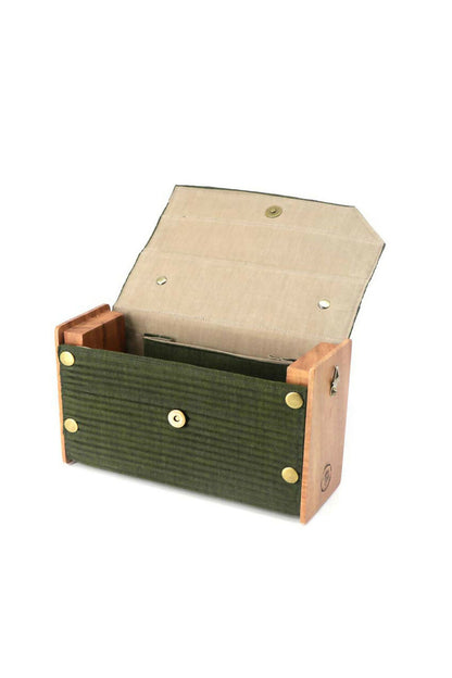 Springtale & Solid Olive Box Clutch - Changeable Sleeve