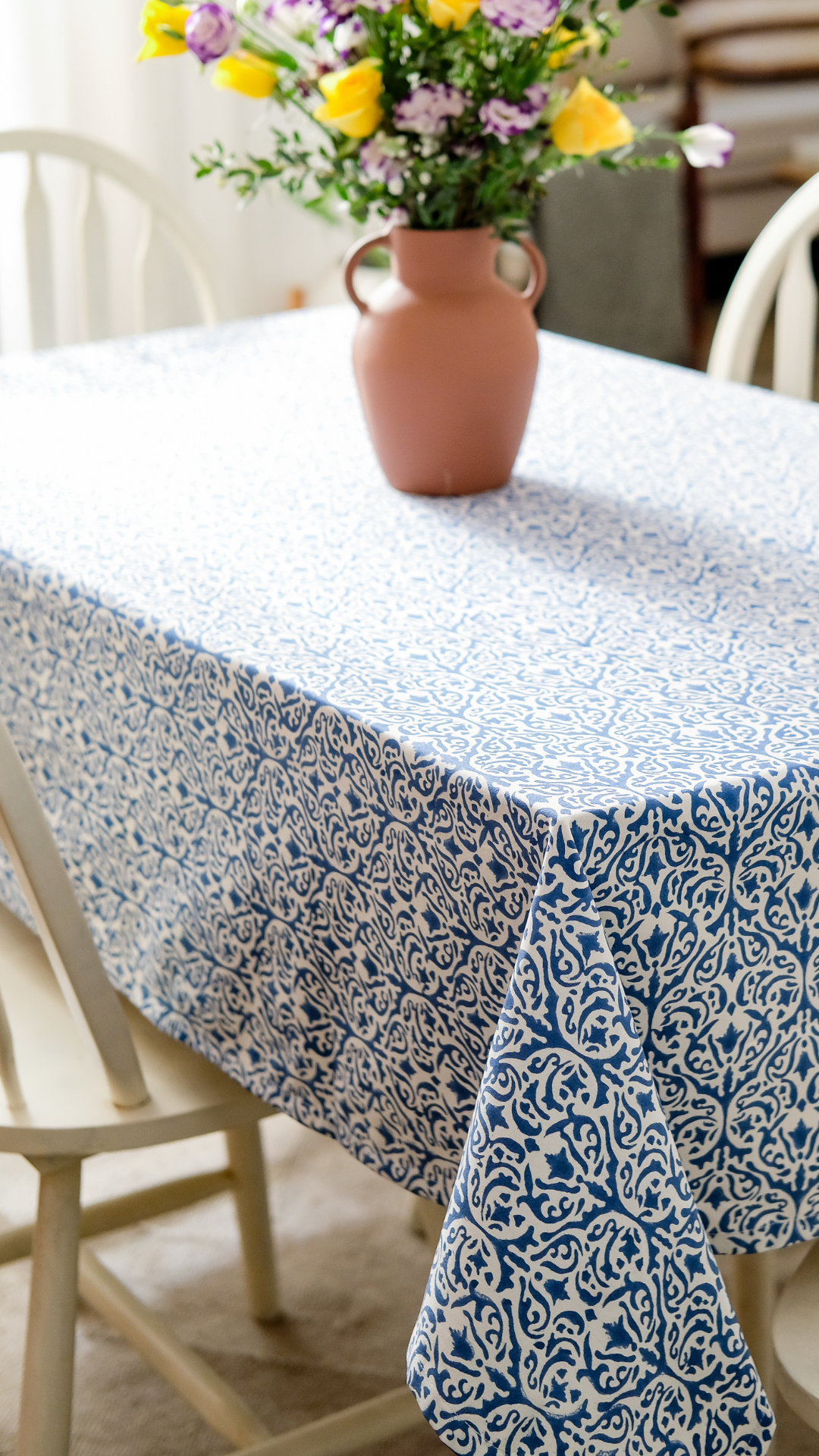 Whispers of the Sea Wipeable Anti-slip Cotton Tablecloth - ROUND