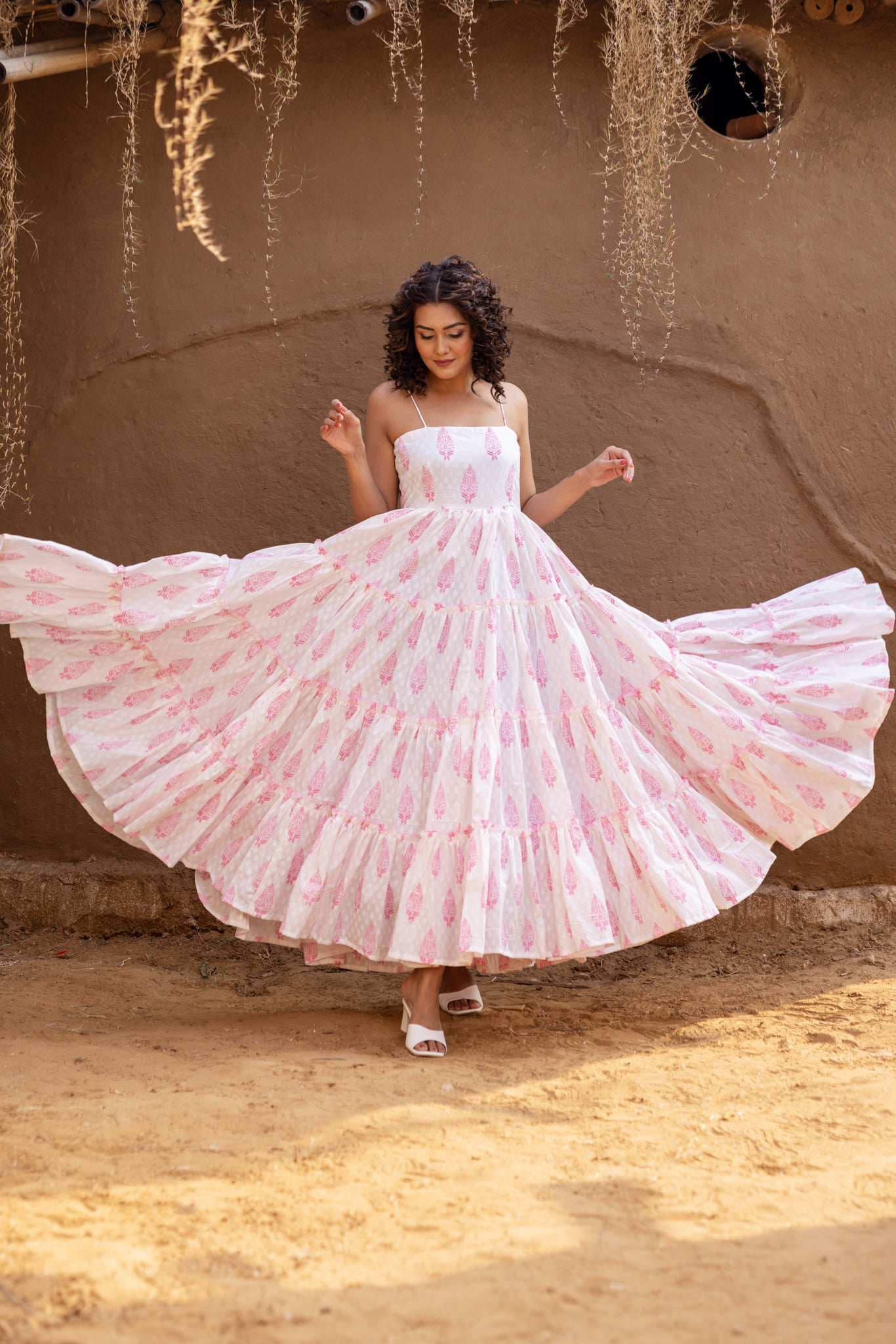 Selena Handblock Flair Dress