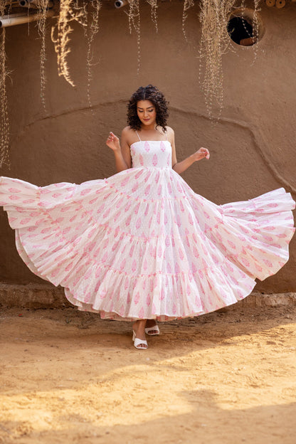 Selena Handblock Flair Dress