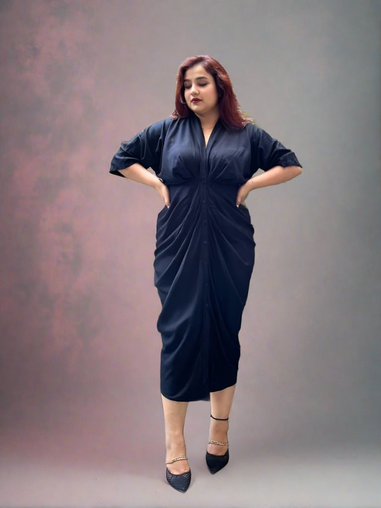 Skye Gathered Midi Dress