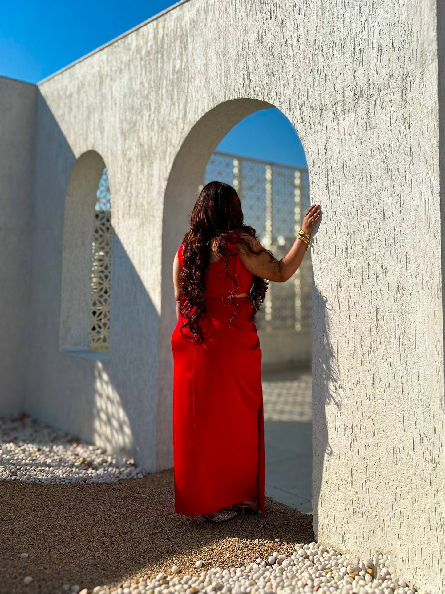 Scarlet Inferno Corset and Draped Skirt Set