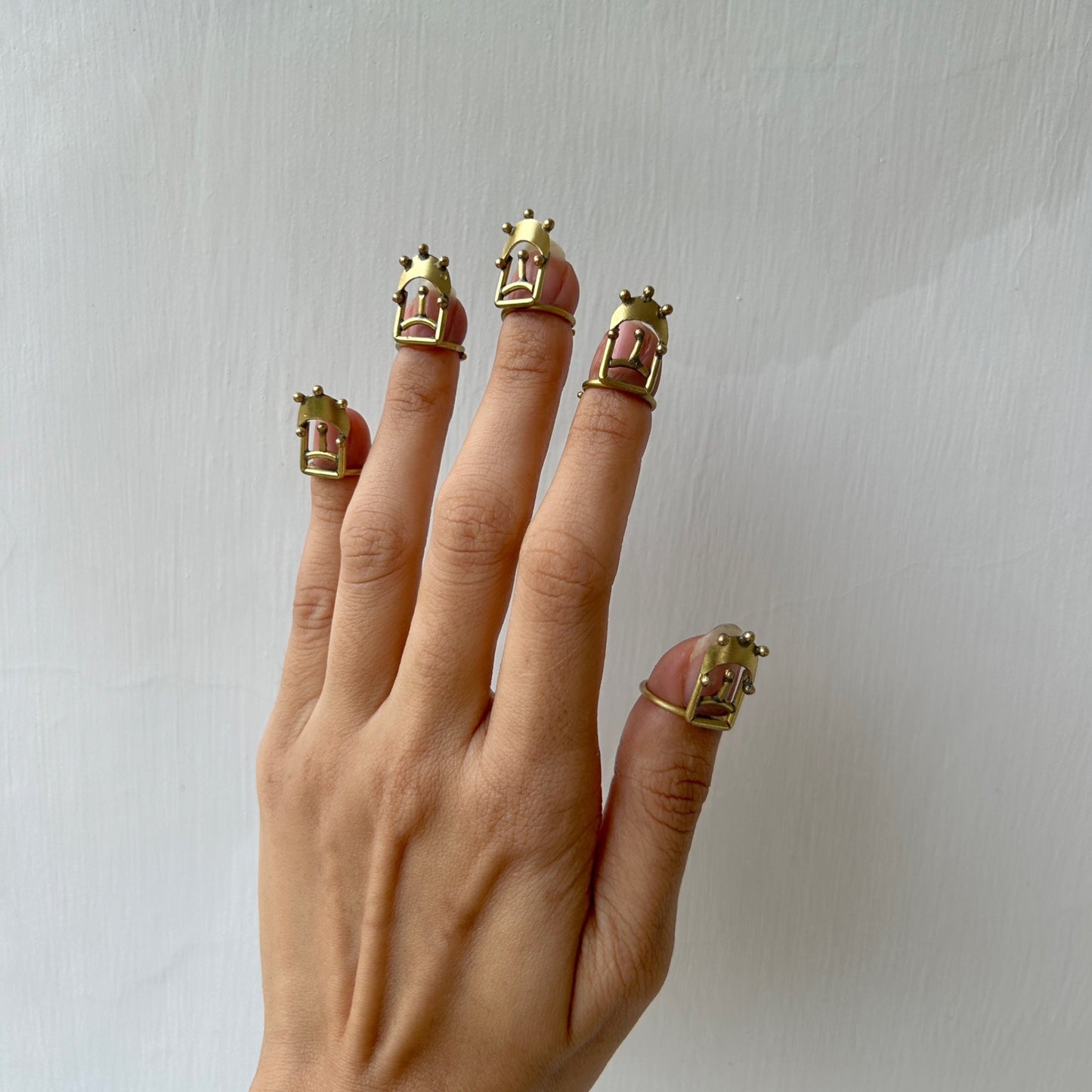 Gilded Crowns Nail Jewels Set of 5 - Crescent Moon