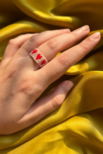 Poppy Beaded Ring