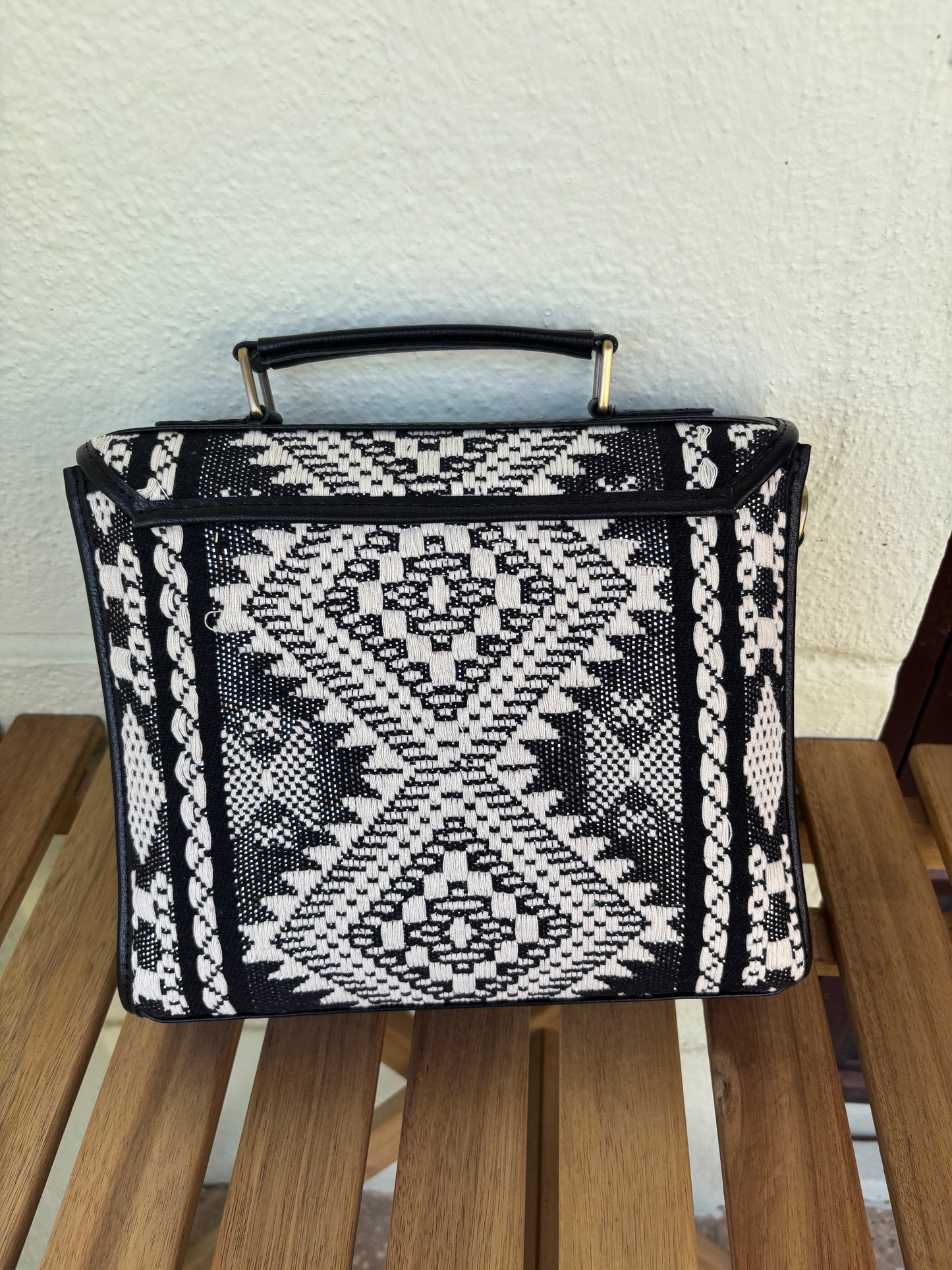 Monochrome Mesa Handcrafted Saddle Bag