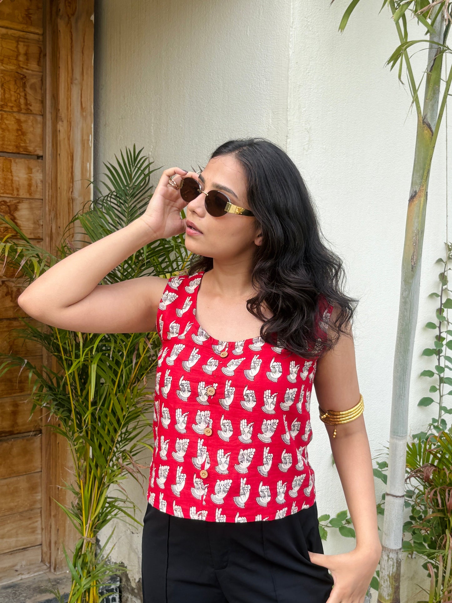 Angaar Printed Cotton Crop Shirt