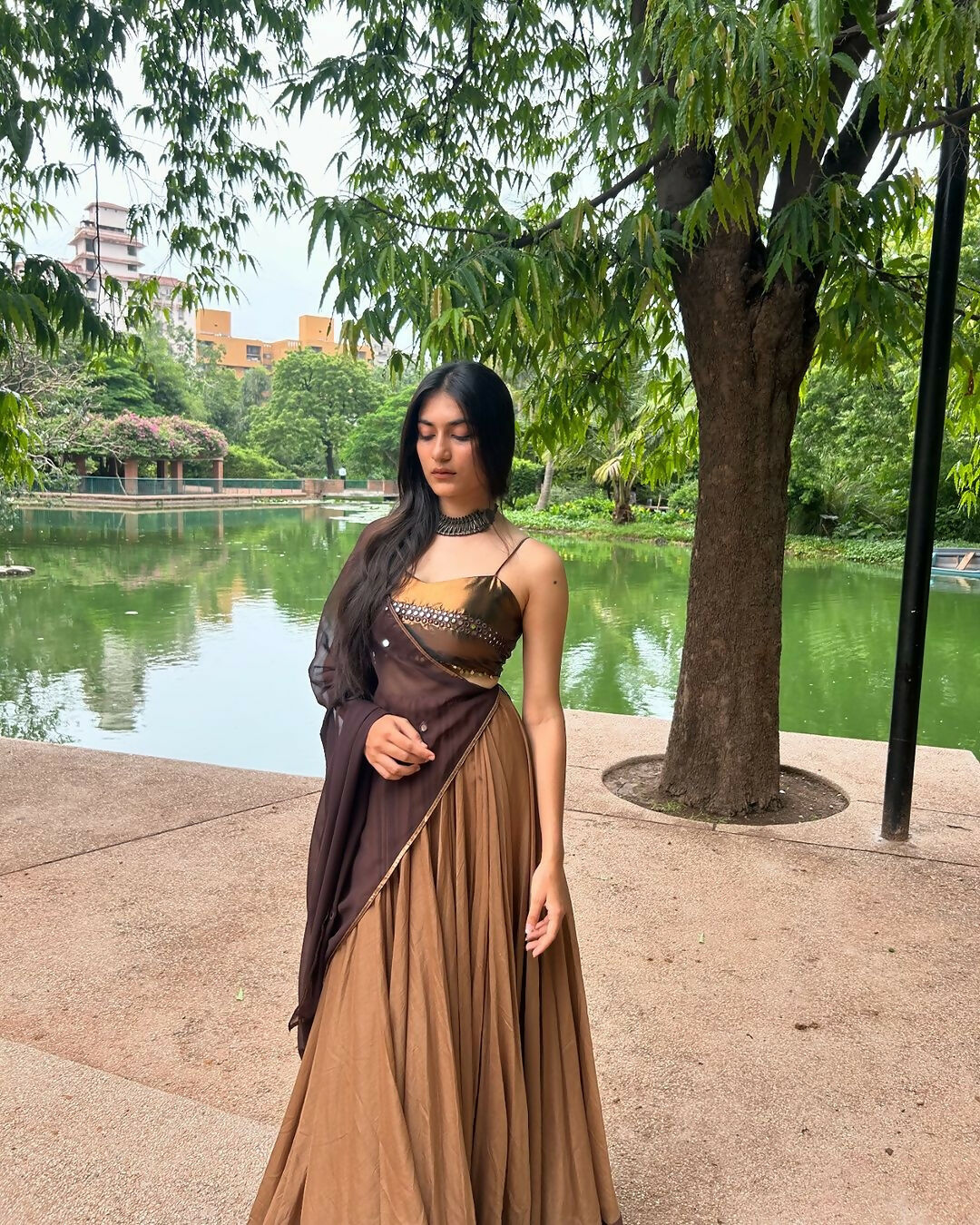 Radiance in Brown Lehenga