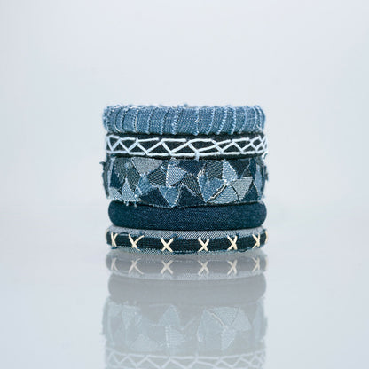 Shadowy Denim Bangle Set