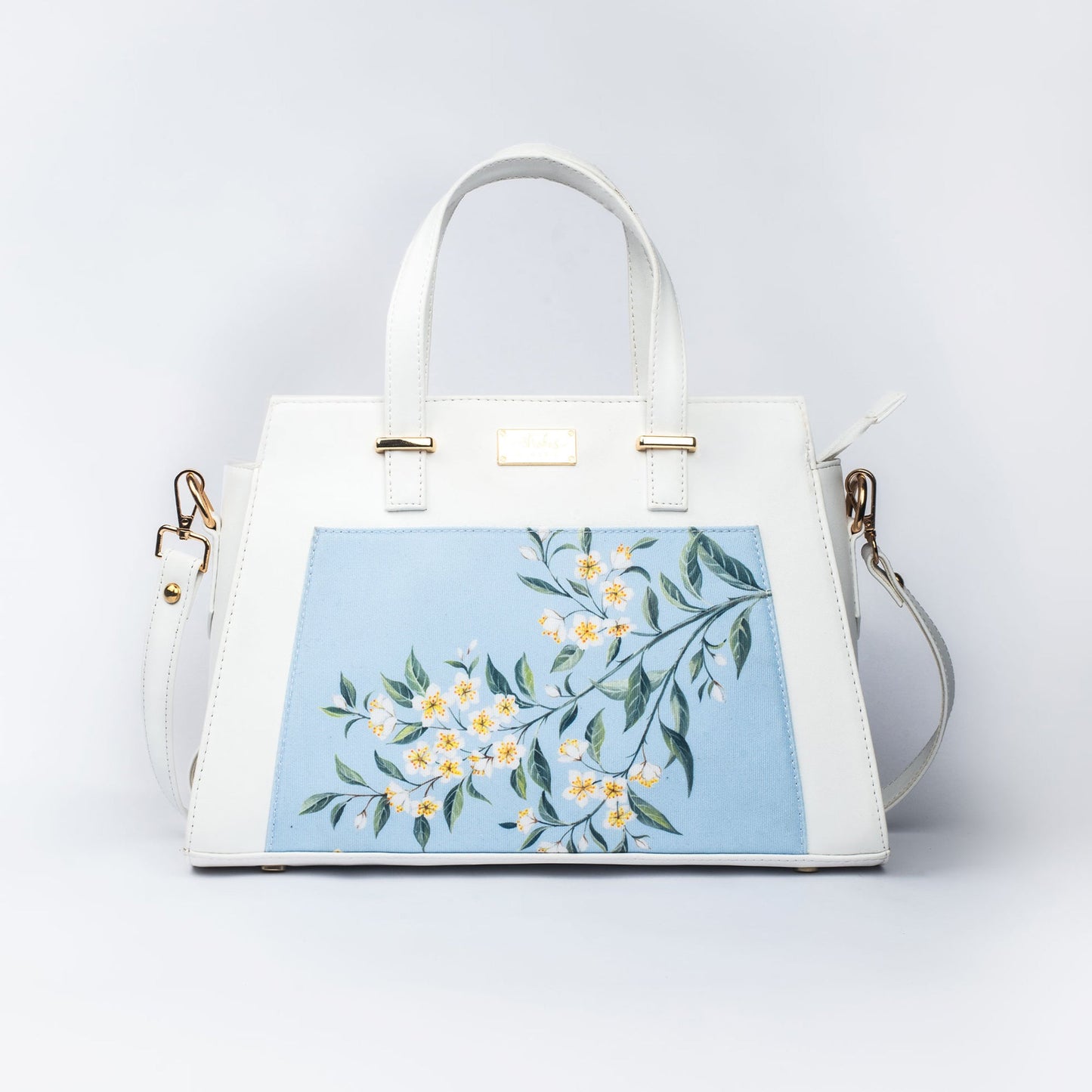 Periwinkle Blue and White Handbag