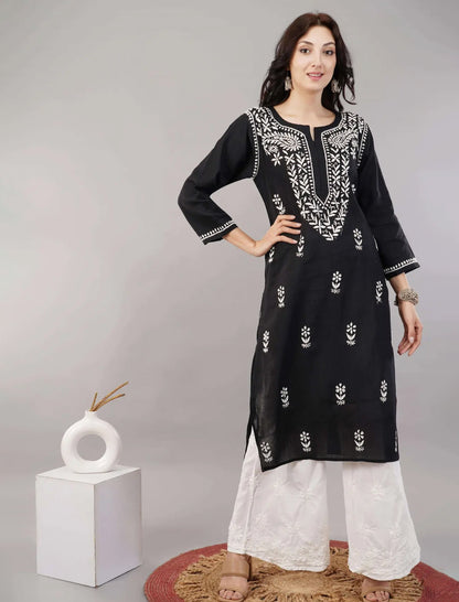 Zainul Monochrome Chikankari Kurta
