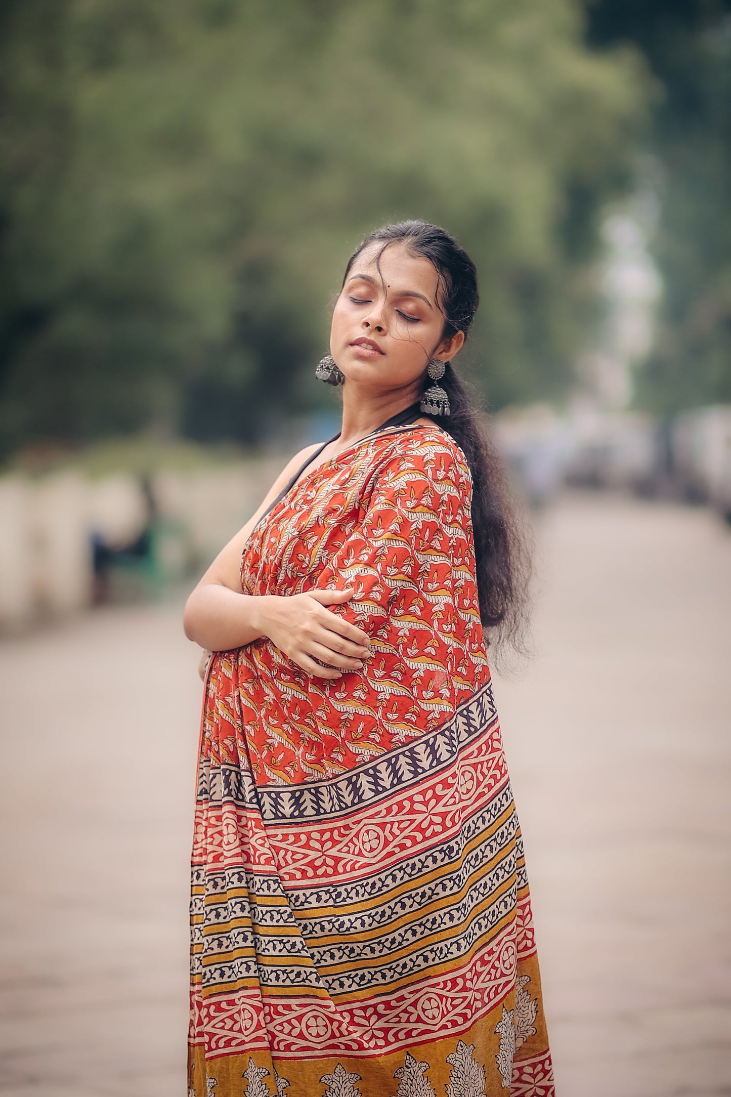 Gaurbandh Bagru Mul Cotton Saree