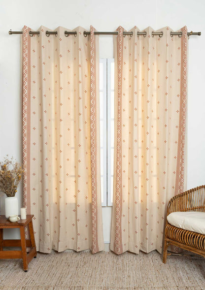 Kolam Minimal Printed Pure Cotton Curtain