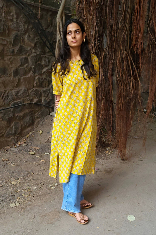 Aayesha Bagru Long Kurta