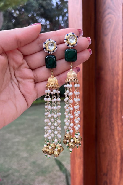 Green Tumble Jhumkis