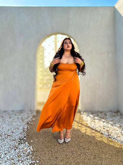 Marigold Muse Asymmetrical Wrap Dress