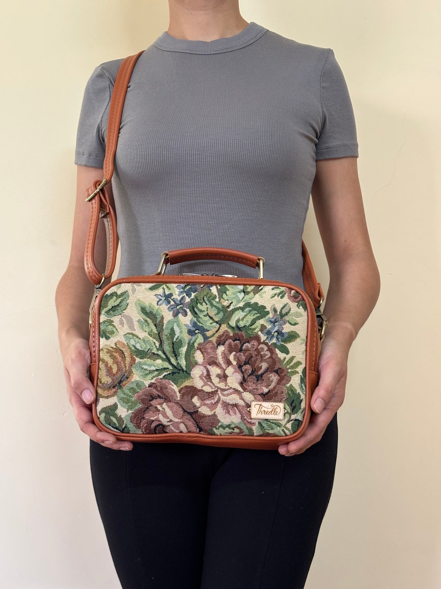 Vintage Bloom Handcrafted Briefcase Sling