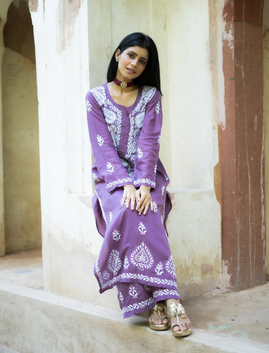 Nagma Chikankari Straight Kurta Coord Set