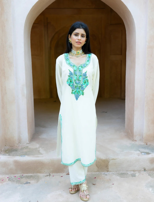 Eira Cotton Kashmiri Phiran Kurta and Palazzo Set