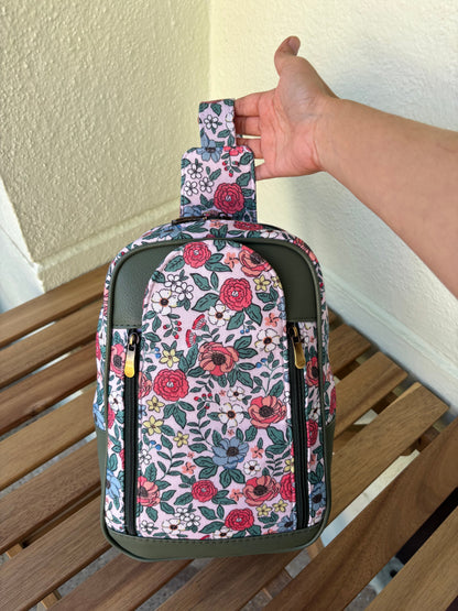 Floral Charm Chest & Back Handcrafted Backpack