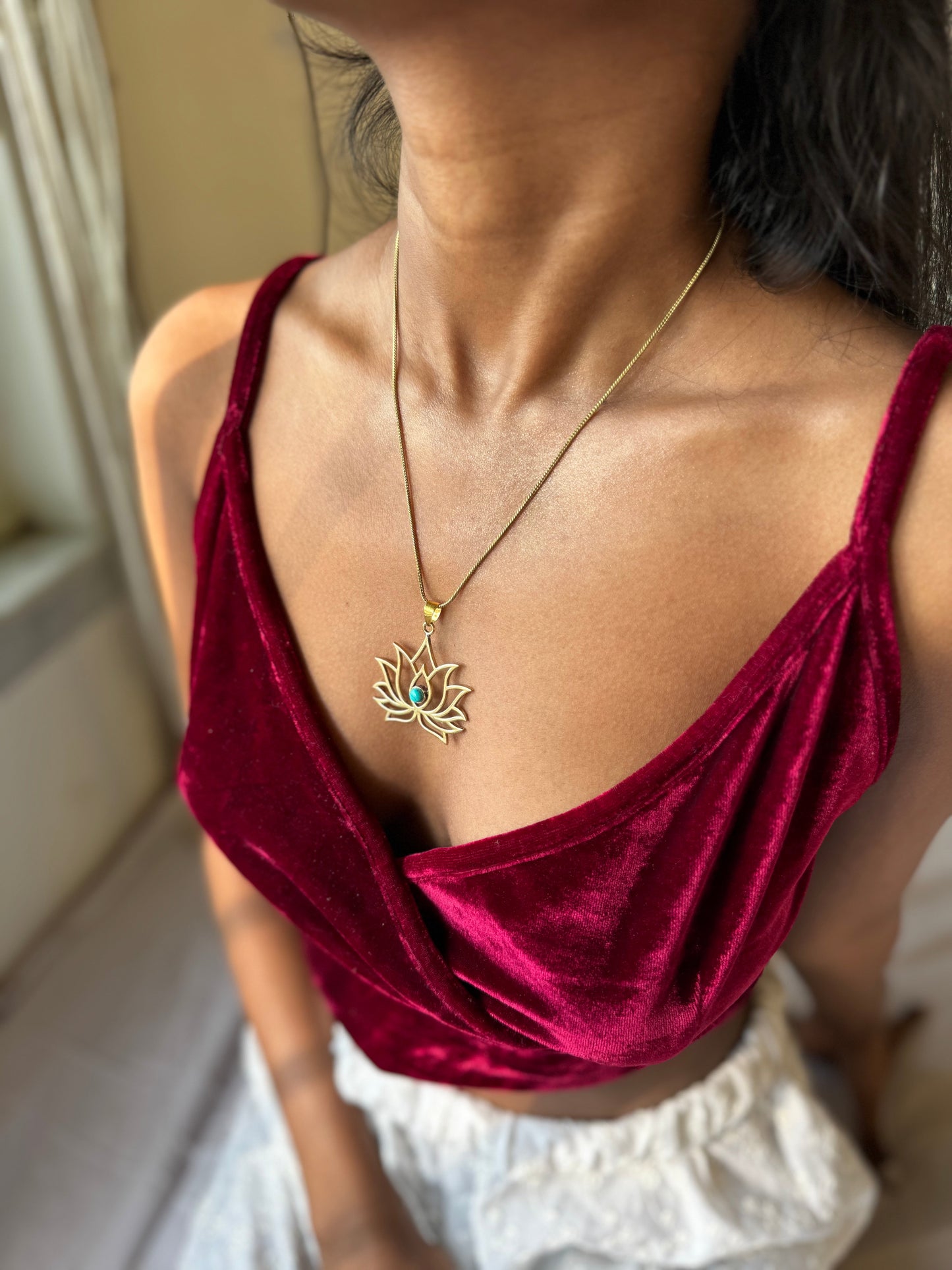 Lotus Pendant with Chain