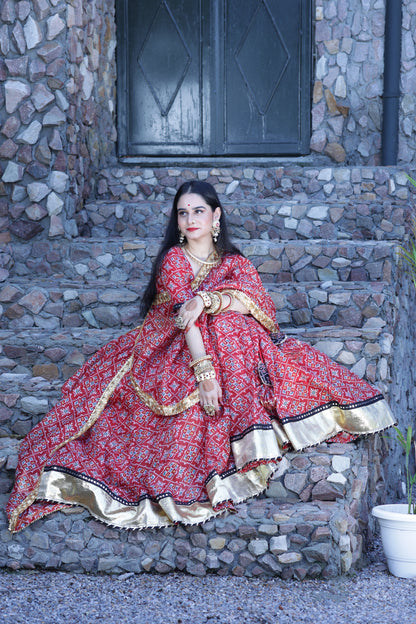 Varshini Red Patola Lehenga