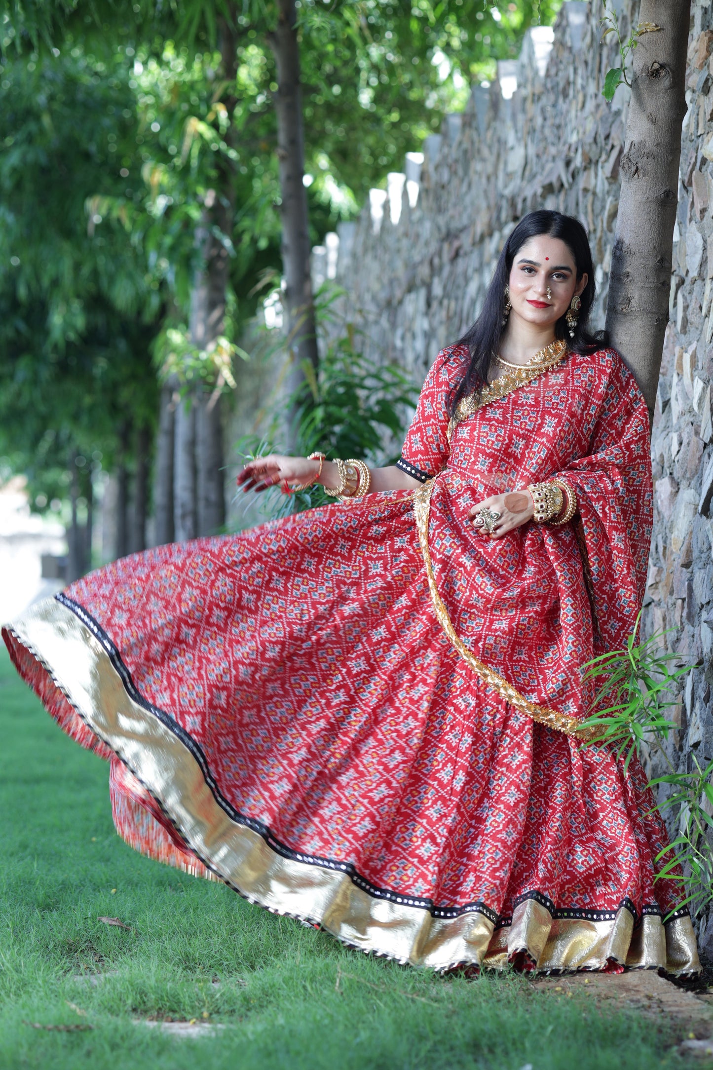 Varshini Red Patola Lehenga