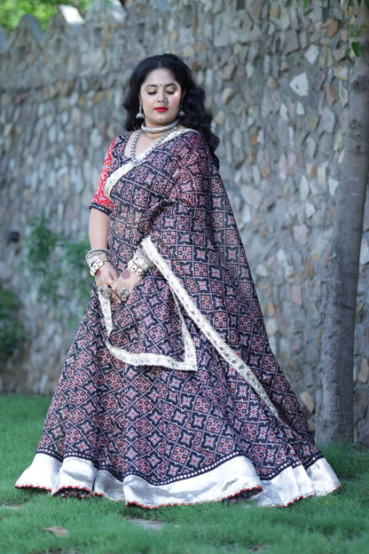 Varshini Black Patola Lehenga