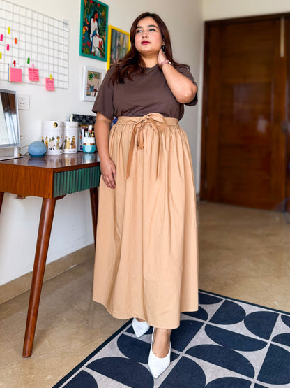 Eden Solid Cotton Maxi Skirt