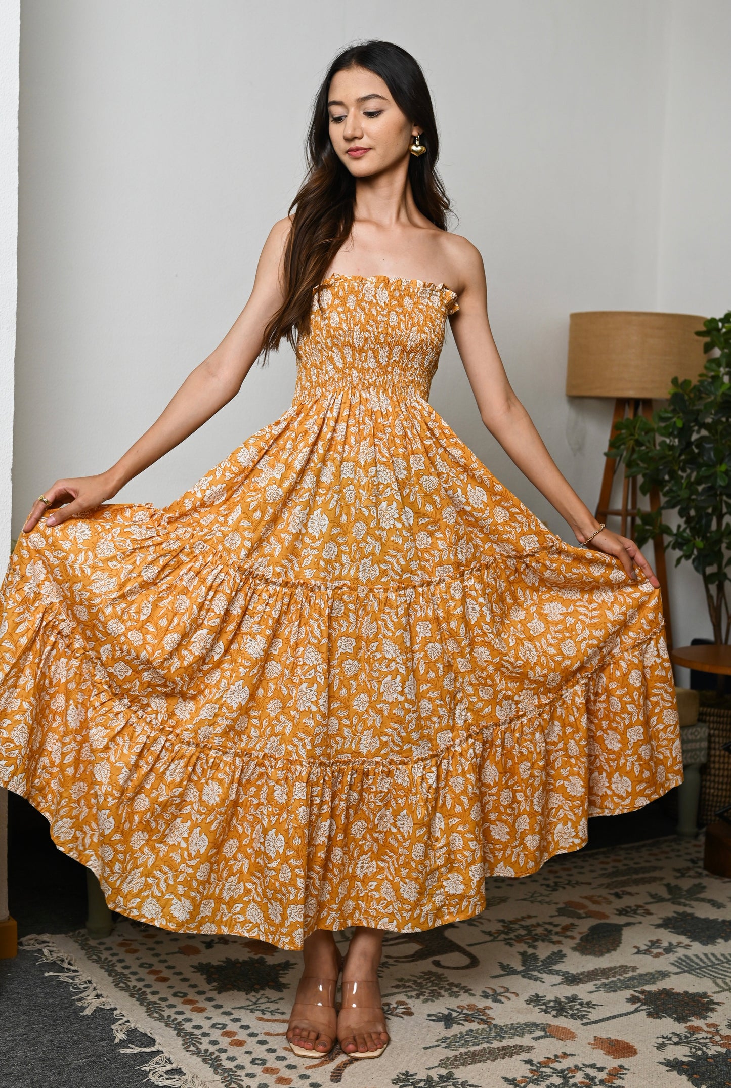 Sunflower Cotton Tube Dress